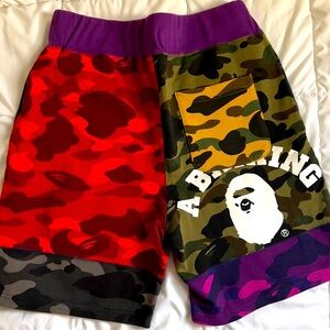 BAPE Mix camo College logo sweat shorts a bathing ape* size M